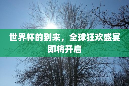 世界杯的到来，全球狂欢盛宴即将开启金炬实业股份有限公司
