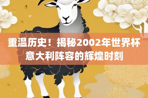 重温历史！揭秘2002年世界杯意大利阵容的辉煌时刻