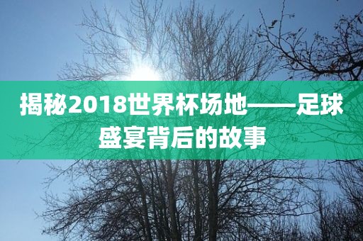 揭秘2018世界杯场地——足球盛宴背后的故事