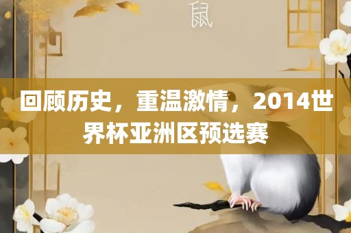回顾历史，重温激情，2014世界杯亚洲区预选赛