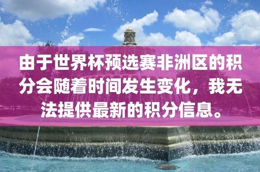 由于世界杯预选赛非洲区的积分会随着时间发生变化，我无法提供最新的积分信息。