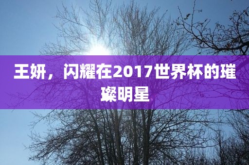 王妍，闪耀在2017世界杯的璀璨明星