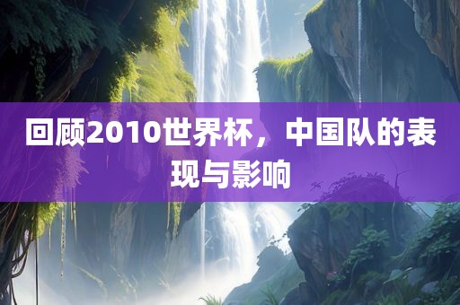 回顾2010世界杯，中国队的表现与影响