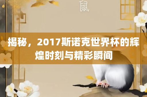 揭秘，2017斯诺克世界杯的辉煌时刻与精彩瞬间