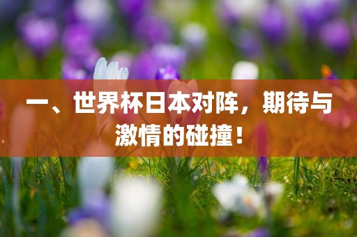 一、世界杯日本对阵，期待与激情的碰撞！