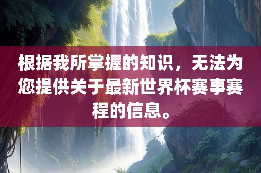 根据我所掌握的知识，无法为您提供关于最新世界杯赛事赛程的信息。